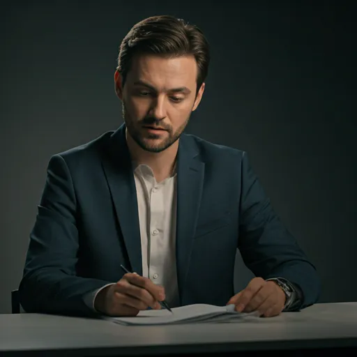 Candidate preparing for a job interview — focused, professional, ready